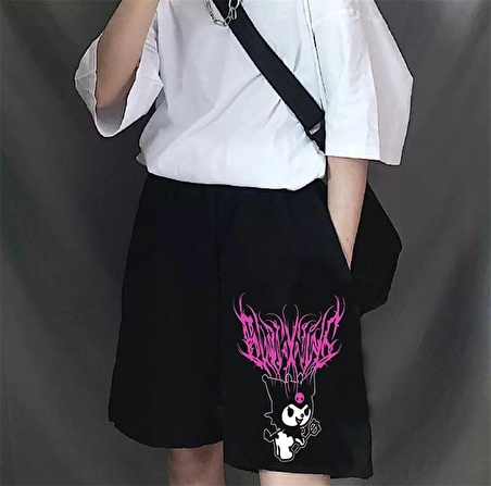 Touz Anime Harajuku Kuromi Sanrio Penye Unisex Şort