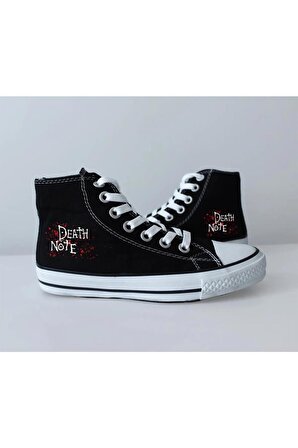 Anime Death Note Baskılı Siyah Kanvas Ayakkabı