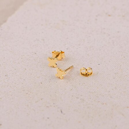 14 Ayar Altın Küçük Kelebek Küpe 0,55 gr