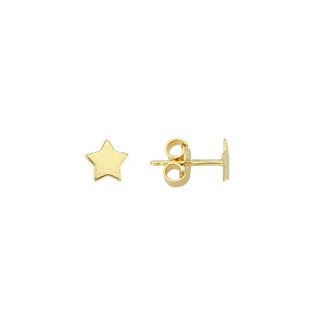 14 Ayar Altın Yıldız Minik Küpe 0,60 gr