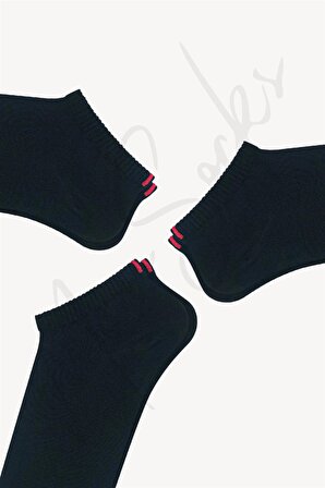 Mono Socks - 3lü Kırmızı Çentikli Dikişsiz Premium Pamuklu Çorap
