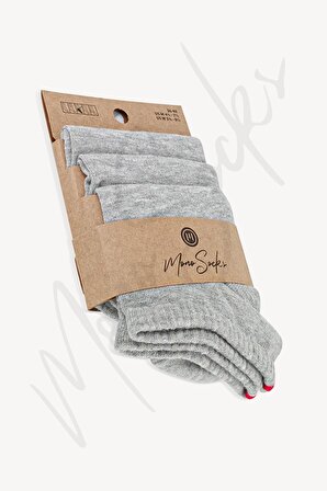 Mono Socks - 3lü Kırmızı Çentikli Dikişsiz Premium Pamuklu Çorap