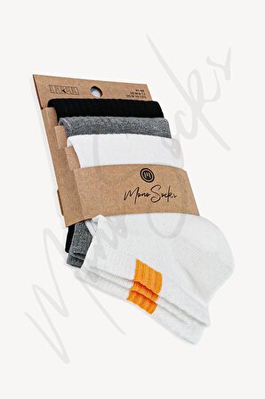 Mono Socks - 3lü Pamuklu Lastik Bantlı Spor Patik Çorap