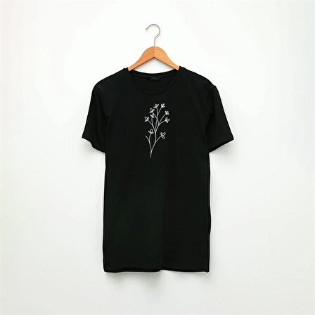Minimal Çiçek Özel Tasarım Baskılı Tişört