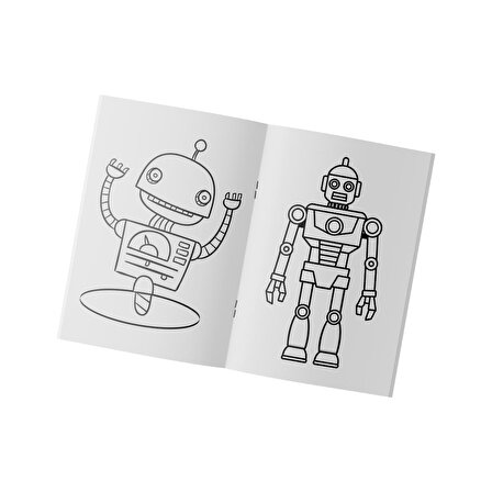 Çocuklar İçin Konsept Boyama Kitabı Robotlar 2
