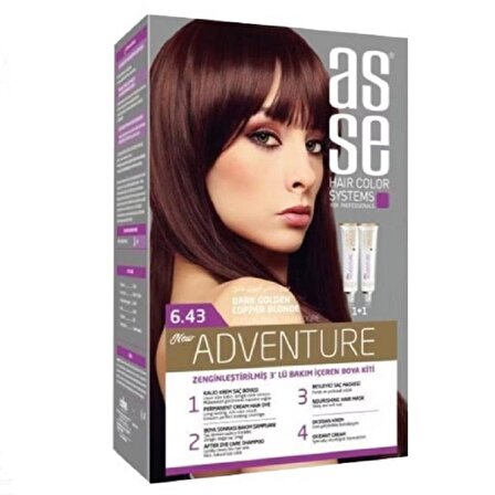 Asse Hair Color System Saç Boyası Koyu Kumral Bakır Dore No: 6.43