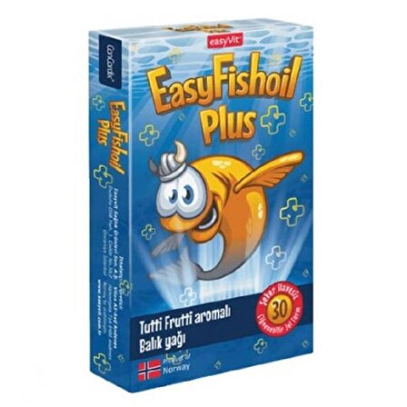 EasyFishoil Plus Balık Yağı Tutti Frutti Aromalı 30 Çiğnenebilir Jel