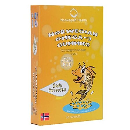 Norwegian Health Çocuk Tutti Frutti Aromalı Omega 3 Çiğnenebilir Balık Yağı Gummies 30 Kapsül