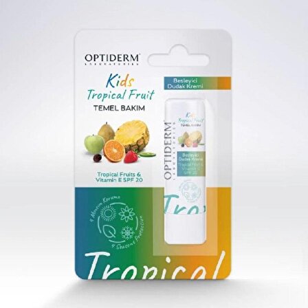 Optiderm Lip Stick E Vitaminli SPF20+ Tropikal Meyve