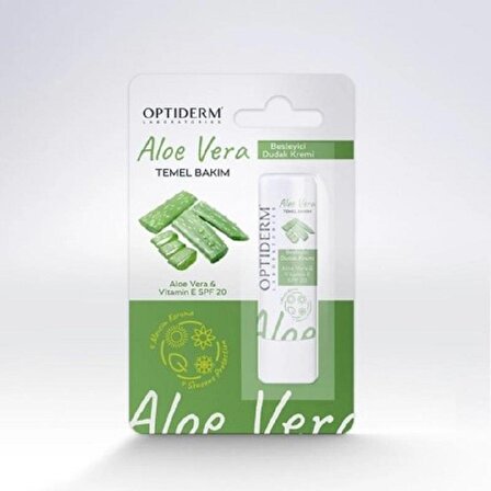 Optiderm Lip Stick E Vitaminli SPF20+ Aloe Vera