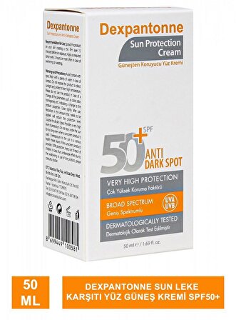 Dexpantonne Sun Protection Cream Güneşten Koruyucu Yüz Kremi SPF50+ 50 ml
