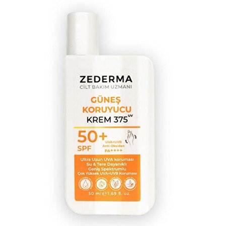 Zederma Güneş Koruyucu Krem UV375 Ultra Uzun Koruma PA++++ SPF50+ 50 ml