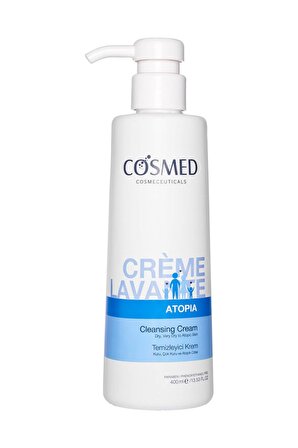 Cosmed Atopia Cleansing Cream - Yüz ve Vücut Temizleyici Süt Krem - Creme Lavante - Kuru ve Atopik Eğilimli Ciltler 400 ml