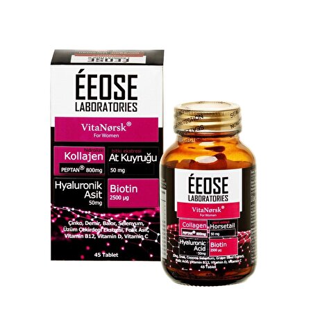 Eeose Collagen & Hyaluronik Asit & Biotin & C Vitamin 45 Tablet