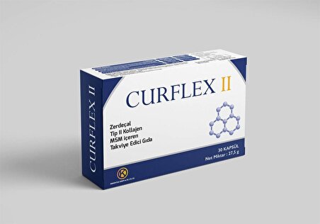 Curflex II - Tip 2 Kolajen ve Zerdeçal içeren Gıda Takviyesi 30 Kapsül
