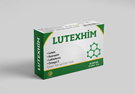 Lutexhim - Lutein, Laktoferrin, Kuersetin ve Omega 3 içeren Gıda Takviyesi 30 Softjel