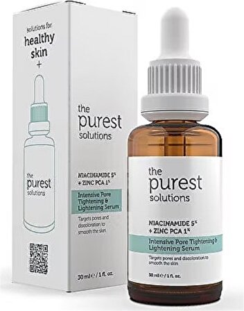 The Purest Solutions Gözenek Siyah Nokta ve Akne Giderici Bakım Serumu 30 ml (Niacinamide 5% + Zinc PCA 1%)