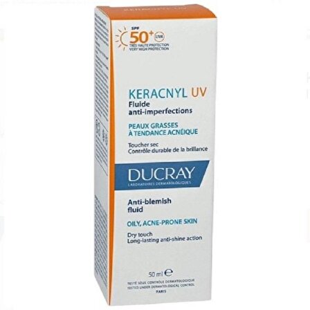 Ducray Keracnyl Akneye Eğilimli Ciltler İçin Leke Karşıtı Güneş Koruyucu UV SPF50+ 50 ml