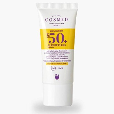 Cosmed Sun Essential Alight Fluid SPF50 Koyu Leke Karşıtı Yüz Güneş Kremi - Alfa Arbutin Yeni Nesil Filtreler 30 ml