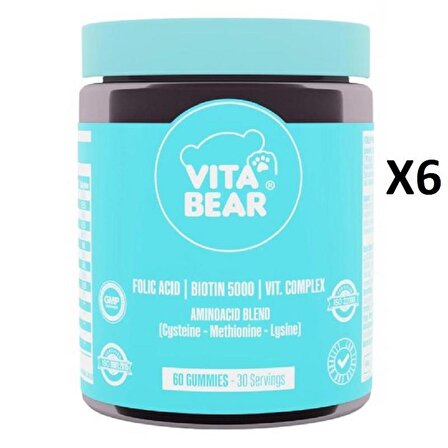 Vita Bear Strong Hair Gummy Vitamin 60'lı - 6 Adet