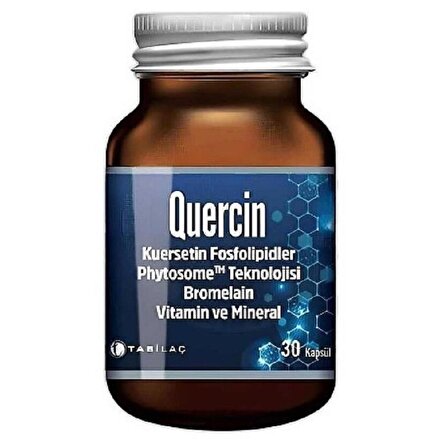 Quercin Kuersetin Fosfolipitler Bromelain Vitamin ve Mineral 30 Kapsül