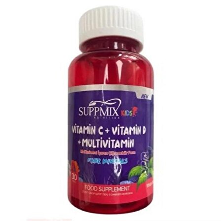 Suppmix Vitamin C D Multivitamin Çiğnenebilir Form 30 Gummies