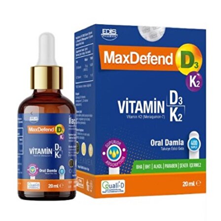 Maxdefend D3 K2 Oral Damla 20 ml
