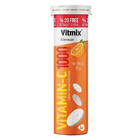 Vitmix Vitamin-C 1000 mg 24 Efervesan Tablet