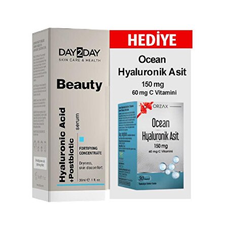 Day2day Beauty Hyaluronic Acid Serum 30 ml + Ocean Hyaluronik Asit 150 mg 30 Kapsül