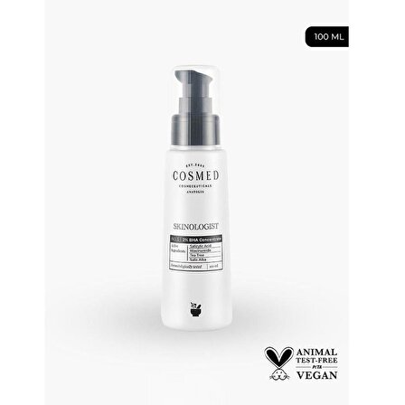 Cosmed Skinologist %2 BHA Concentrate - Siyah Nokta Karşıtı Salisilik Asitli Serum Tonik Yağlı Karma Akne Eğilimli Ciltler 100 ml