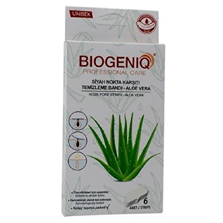 Biogeniq Siyah Nokta Temizleme Bandı Aloe Vera 6'lı