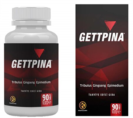 Gettpina - Tribulus, Gingseng ve Epimedium içeren Gıda Takviyesi 90 Tablet