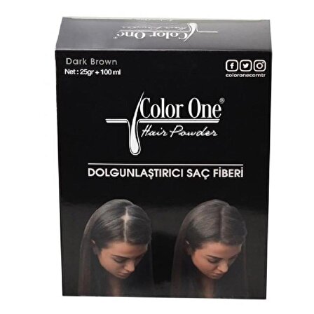 Color One Dark Brown Saç Fiberi 25 gr + 100 ml Siyah