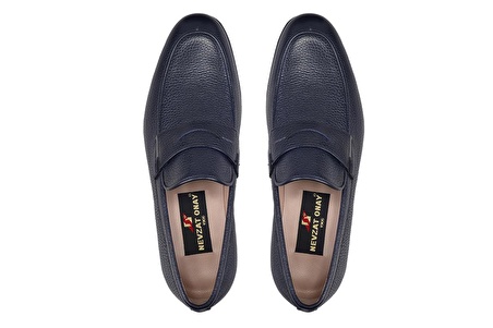 Lacivert Klasik Loafer Kösele Erkek Ayakkabı -90954-