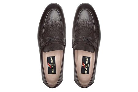 Hakiki Deri Kahverengi Günlük Loafer Erkek Ayakkabı -11804-