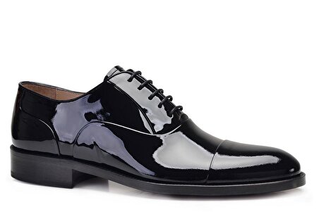 Siyah Klasik Bağcıklı Oxford Rugan Ayakkabı -6119-