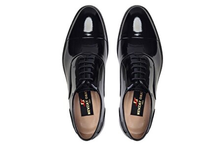 Siyah Klasik Bağcıklı Oxford Rugan Ayakkabı -6119-
