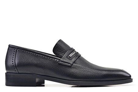 Siyah Klasik Loafer Kösele Erkek Ayakkabı -4221-