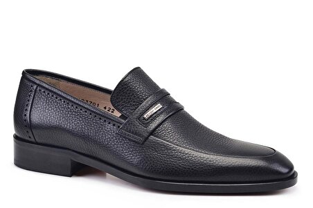 Siyah Klasik Loafer Kösele Erkek Ayakkabı -4221-
