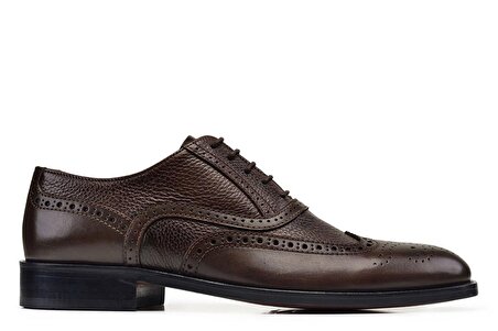 Kahverengi Klasik Bağcıklı Kösele Erkek Ayakkabı -24281-