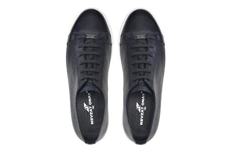 Hakiki Deri Siyah Sneaker Erkek Ayakkabı -9816-