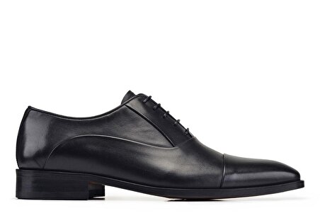 Siyah Klasik Bağcıklı Kösele Erkek Ayakkabı -02702-