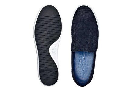 Hakiki Deri Lacivert Sneaker Erkek Ayakkabı -10801-