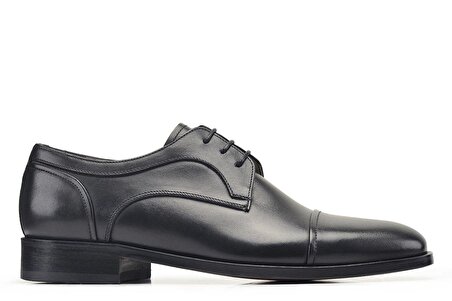 Siyah Bağcıklı Kösele Erkek Ayakkabı -51841-