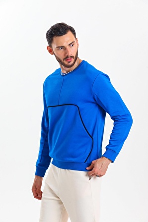 Saks Mavisi Kanguru Cepli Sweatshirt