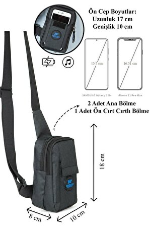 Bodybag Mini Çapraz Çanta Telefon Bölmeli Siyah