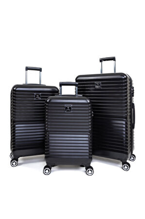 Seyahatleriniz İçin Mükemmel Partner: Ultra Dayanıklı 3'Lü Set Bavul Siyah
