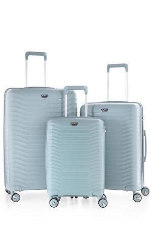 Seyahatleriniz İçin Mükemmel Partner: Ultra Dayanıklı 3'Lü Set Valiz & Bavul Buz Mavisi