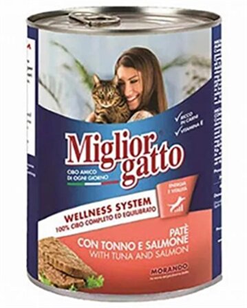 Miglior Gatto Somon  Ton Balıklı Püre Kedi Konservesi 400 Gr