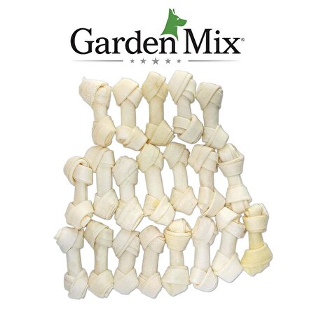 Gardenmıx Beyaz Düğümlü Derı Kemık 2,5-3” – 20'lı